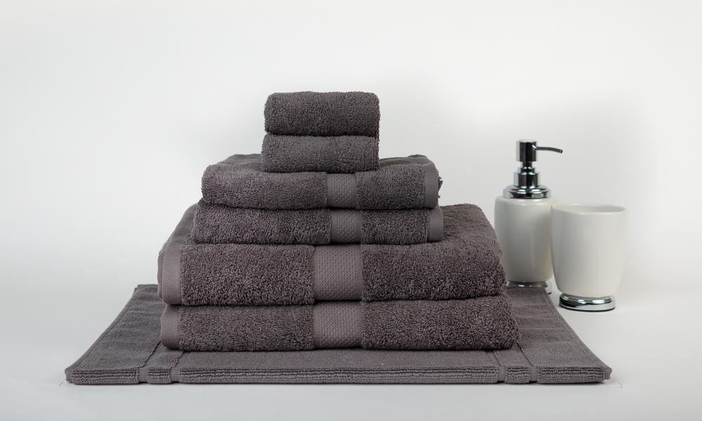 100% Premium Combed Cotton Extra Large Bath Sheet Towel Set | 7 or 14pc Sets | Superior Abosrbance and Size  | 2 Sizes - 30 Colours Bath Towels & Washcloths 7pc Set / Charcoal Ontrendideas Bed and Bath