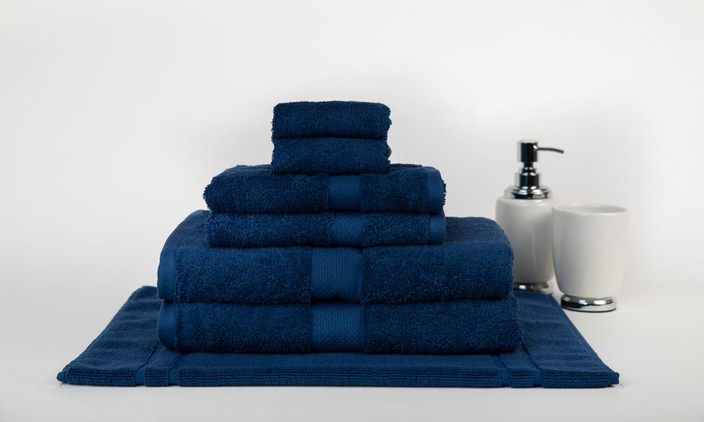 100% Premium Combed Cotton Extra Large Bath Sheet Towel Set | 7 or 14pc Sets | Superior Abosrbance and Size  | 2 Sizes - 30 Colours Bath Towels & Washcloths 7pc Set / Navy Ontrendideas Bed and Bath