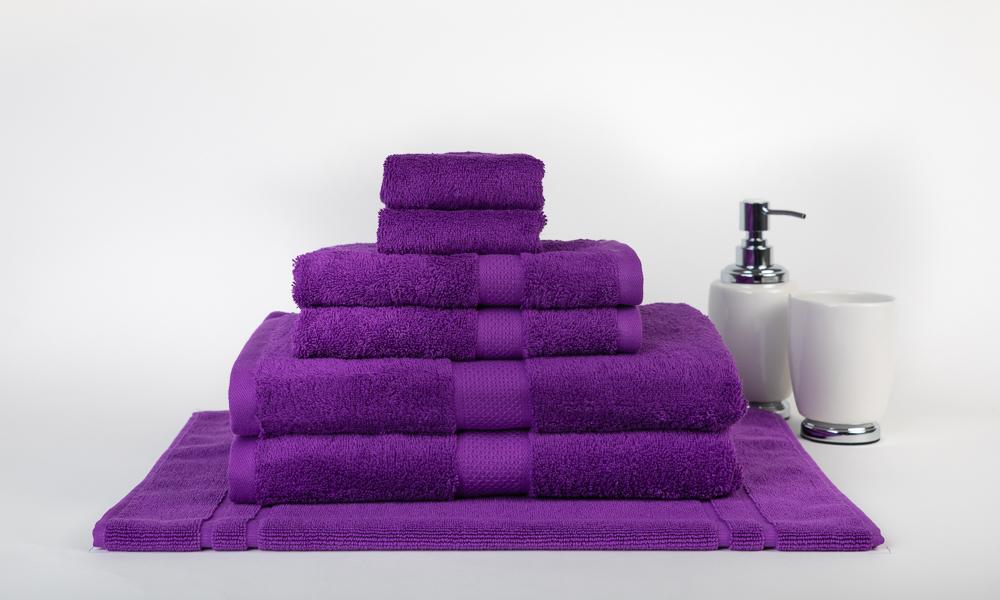 100% Premium Combed Cotton Extra Large Bath Sheet Towel Set | 7 or 14pc Sets | Superior Abosrbance and Size  | 2 Sizes - 30 Colours Bath Towels & Washcloths 7pc Set / Purple Ontrendideas Bed and Bath