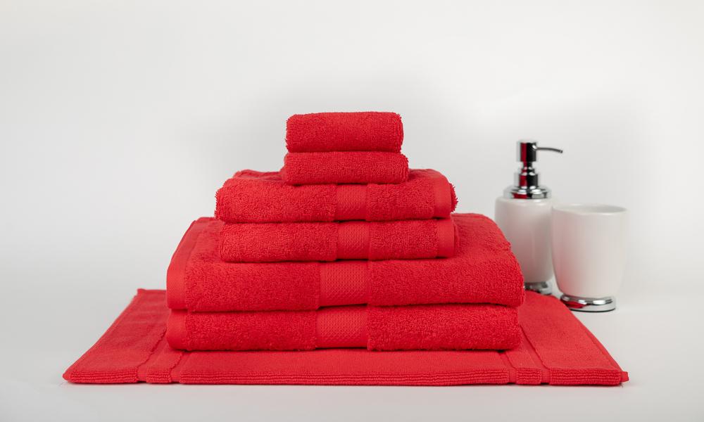 100% Premium Combed Cotton Extra Large Bath Sheet Towel Set | 7 or 14pc Sets | Superior Abosrbance and Size  | 2 Sizes - 30 Colours Bath Towels & Washcloths 7pc Set / Red Ontrendideas Bed and Bath
