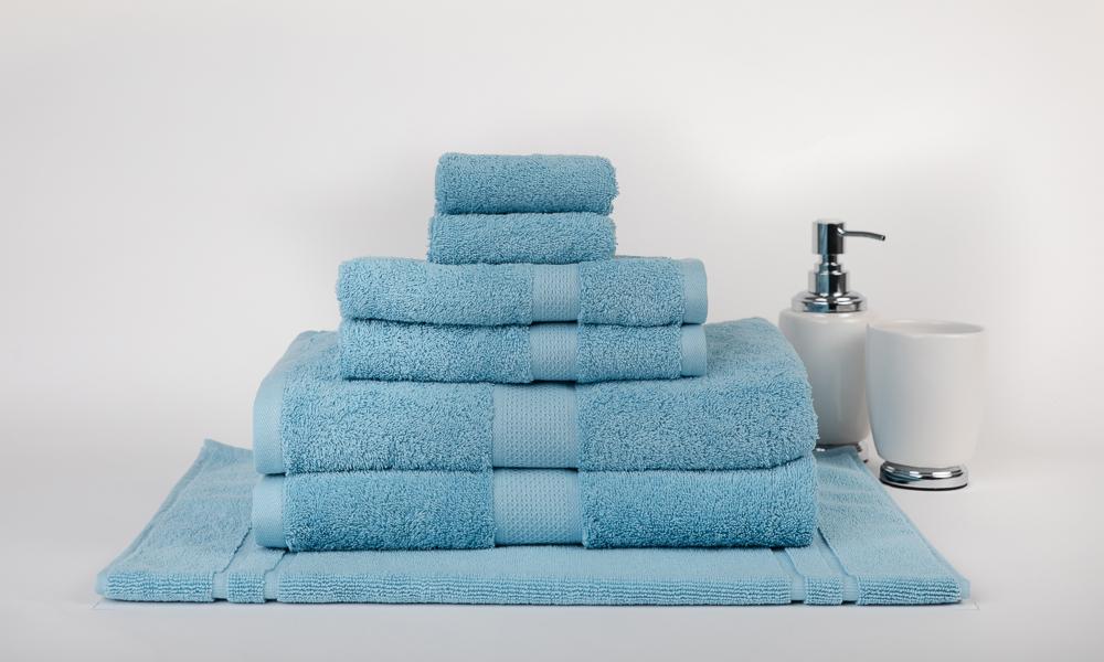 100% Premium Combed Cotton Extra Large Bath Sheet Towel Set | 7 or 14pc Sets | Superior Abosrbance and Size  | 2 Sizes - 30 Colours Bath Towels & Washcloths 7pc Set / Sky Blue Ontrendideas Bed and Bath