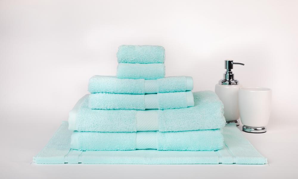 100% Premium Combed Cotton Extra Large Bath Sheet Towel Set | 7 or 14pc Sets | Superior Abosrbance and Size  | 2 Sizes - 30 Colours Bath Towels & Washcloths 7pc Set / Soft Aqua Ontrendideas Bed and Bath