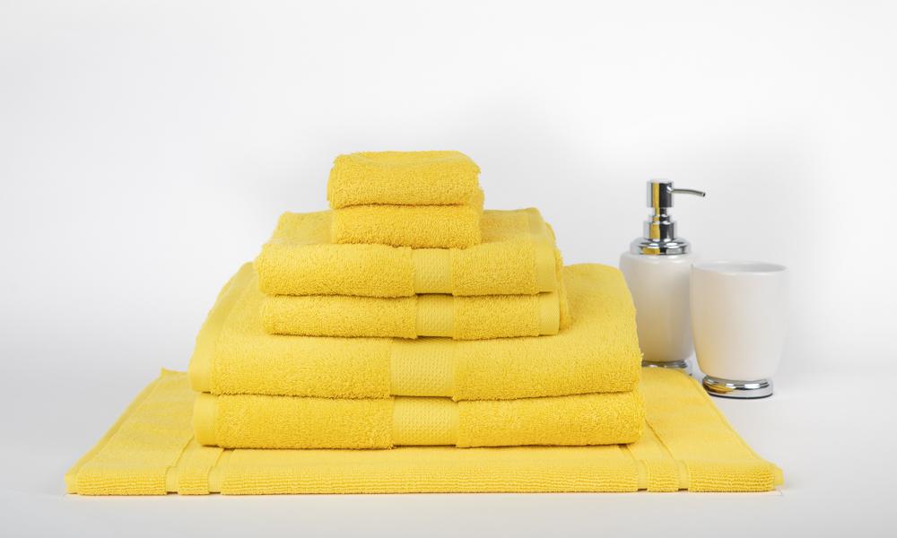 100% Premium Combed Cotton Extra Large Bath Sheet Towel Set | 7 or 14pc Sets | Superior Abosrbance and Size  | 2 Sizes - 30 Colours Bath Towels & Washcloths 7pc Set / Yellow Ontrendideas Bed and Bath