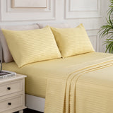 Luxiore 1800TC Super Soft Silky Brushed Microfibre Sheet Set | Luxury Pin Stripe Microfibre Sheets