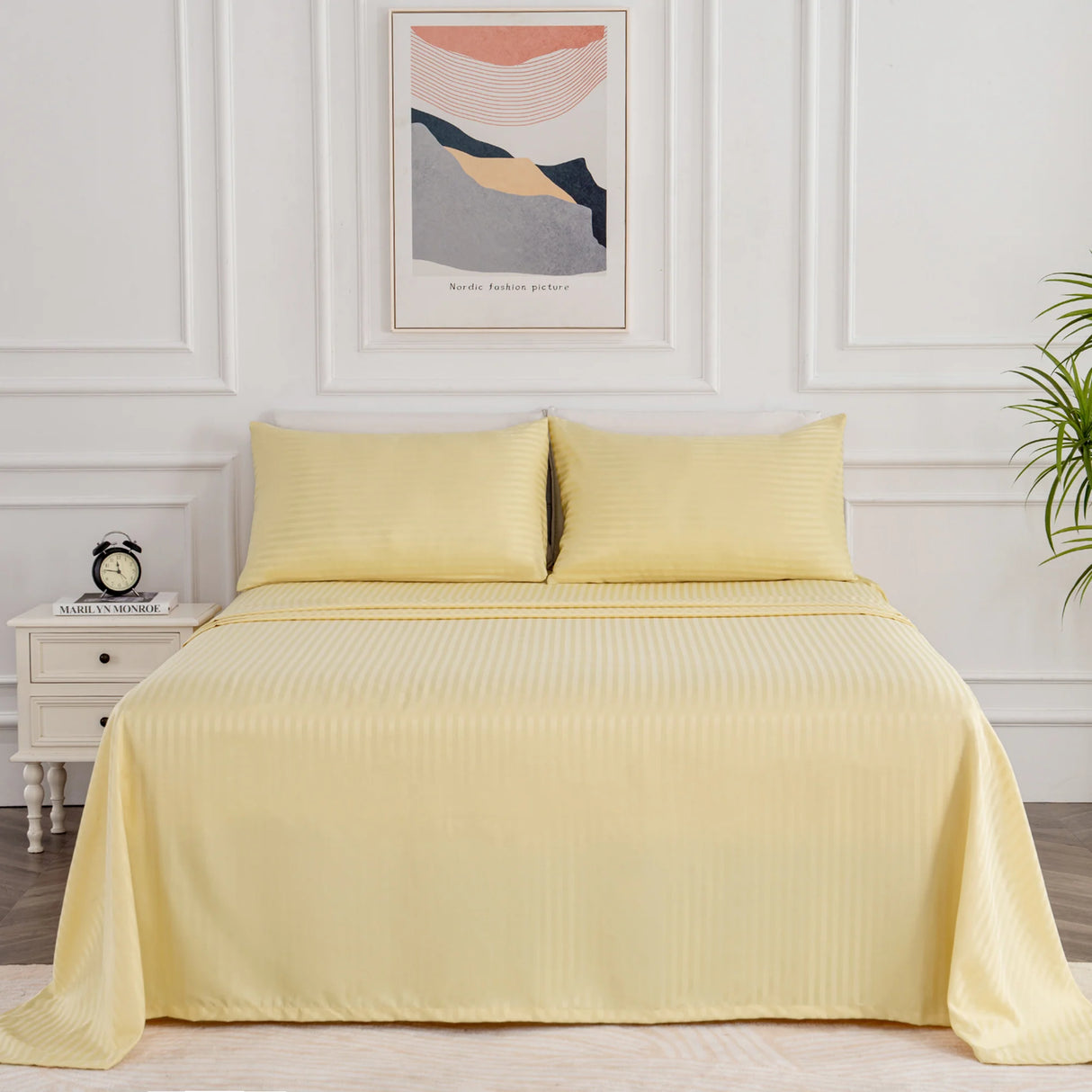 Luxiore 1800TC Super Soft Silky Brushed Microfibre Sheet Set | Luxury Pin Stripe Microfibre Sheets