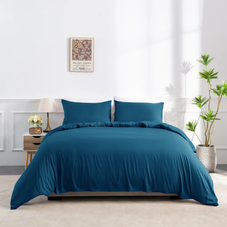 Luxiore 2000TC Breathable Bamboo Blend Quilt Cover Set | Eco Friendly Anti Wrinkle Bamboo Duver Cover Set