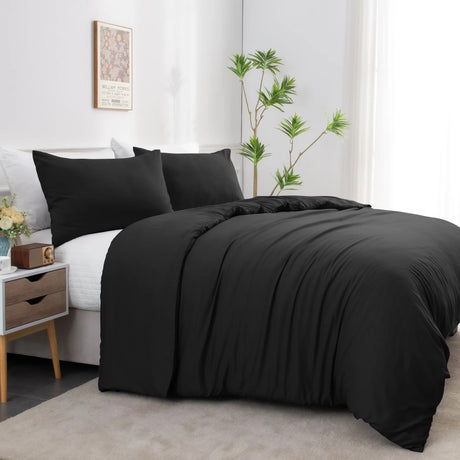 Luxiore 2000TC Breathable Bamboo Blend Quilt Cover Set | Eco Friendly Anti Wrinkle Bamboo Duver Cover Set