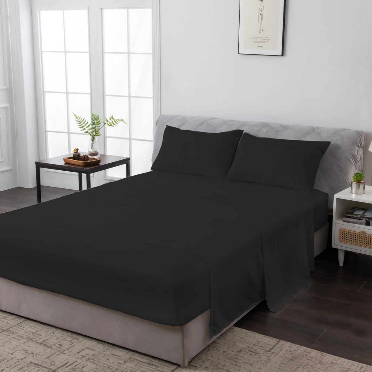 Luxiore 2000TC Breathable Cooling Bamboo Blend Sheet Set | Eco Friendly Anti Wrinkle Bamboo Sheets