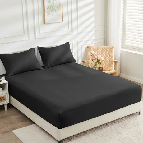 Luxiore 2000TC Breathable Cooling Bamboo Blend Fitted Sheet | 40cm Deep Eco Friendly Anti Wrinkle Bamboo Sheet