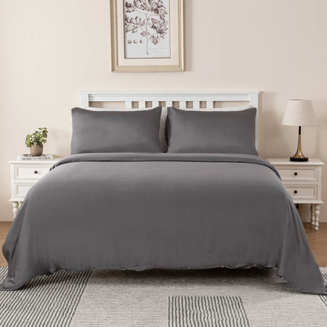 Luxiore Soft 100% Bamboo Eco Quilt Cover Set | Breathable Silky Pure Bamboo Duvet Set