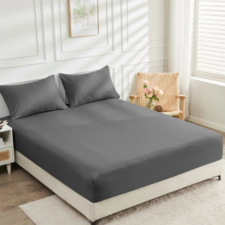 Luxiore 2000TC Breathable Cooling Bamboo Blend Fitted Sheet | 40cm Deep Eco Friendly Anti Wrinkle Bamboo Sheet