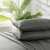 Luxiore 1800TC Super Soft Silky Brushed Microfibre Sheet Set | Luxury Pin Stripe Microfibre Sheets