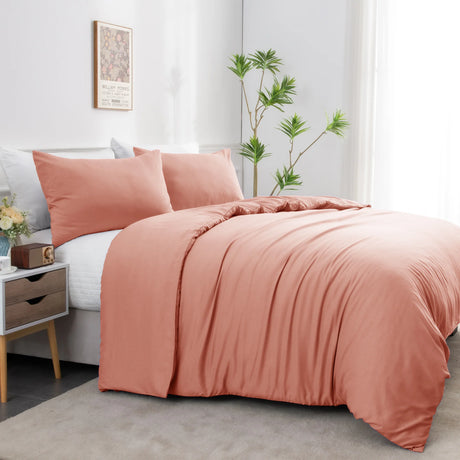 Luxiore 2000TC Breathable Bamboo Blend Quilt Cover Set | Eco Friendly Anti Wrinkle Bamboo Duver Cover Set