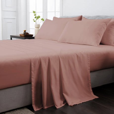 Luxiore 2000TC Breathable Cooling Bamboo Blend Sheet Set | Eco Friendly Anti Wrinkle Bamboo Sheets