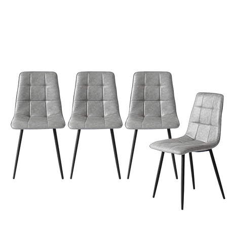 Set of Four Milano Premium PU Leather Dining Chairs | Plush Durable Padded Dining Chairs