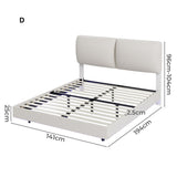 Blanco Dios Floating LED Bed Frame | Modern PU Leather Premium Bed