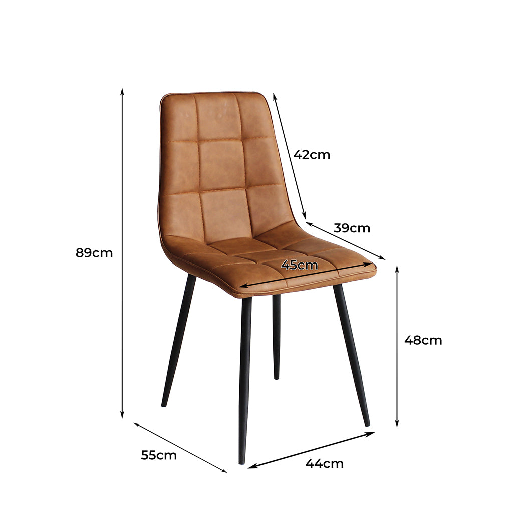 Set of Four Milano Premium PU Leather Dining Chairs | Plush Durable Padded Dining Chairs