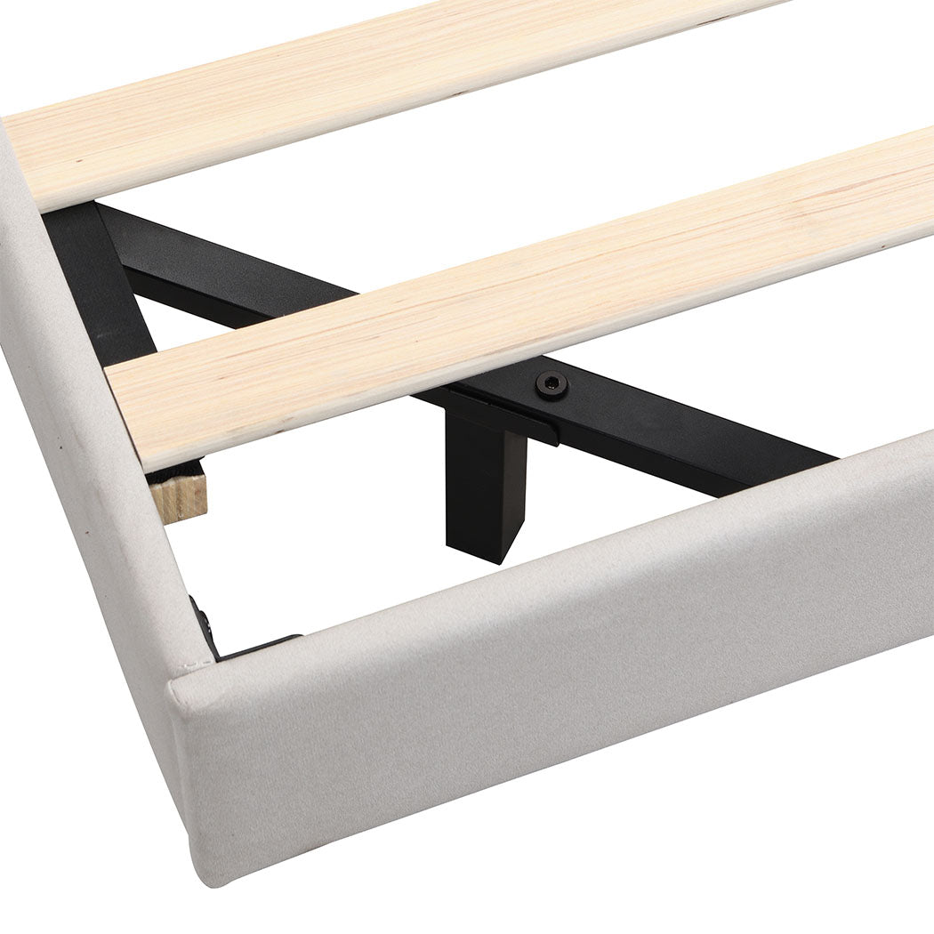 Blanco Dios Floating LED Bed Frame | Modern PU Leather Premium Bed