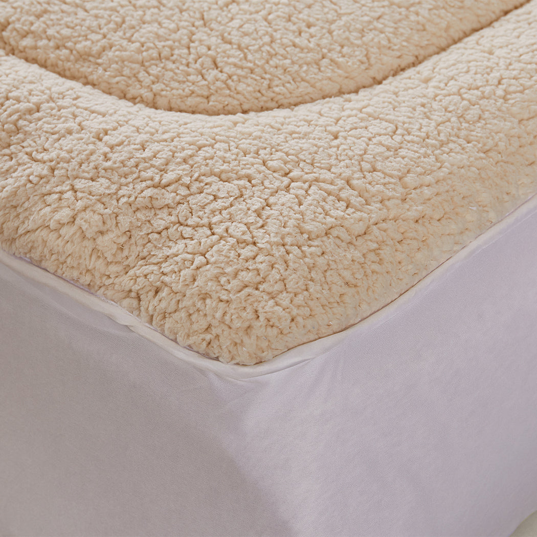 Reversible Luxore Pure 100% Wool Underlay | Soft Padded 250GSM Warm Wool Mattress Pad
