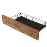 Belacio Wood Metal LED Storage Bed and 4 Draws | Multi Functional Storage LED Lights USB Bed Frame