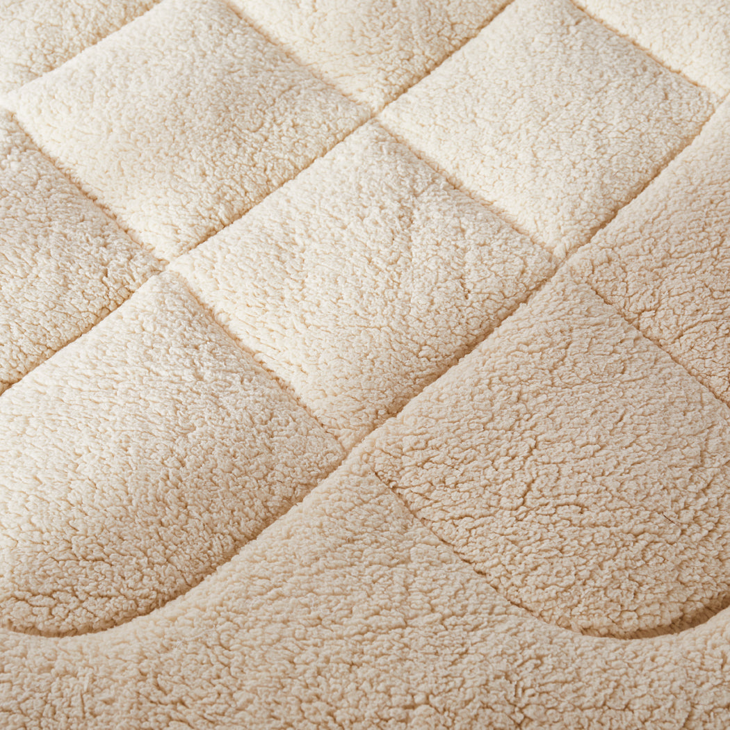 Reversible Luxore Pure 100% Wool Underlay | Soft Padded 250GSM Warm Wool Mattress Pad