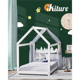 Scandi Wooden Kids House or Teepee Bed in Single Size | Novelty Kids Beds | Wooden Childrens Beds