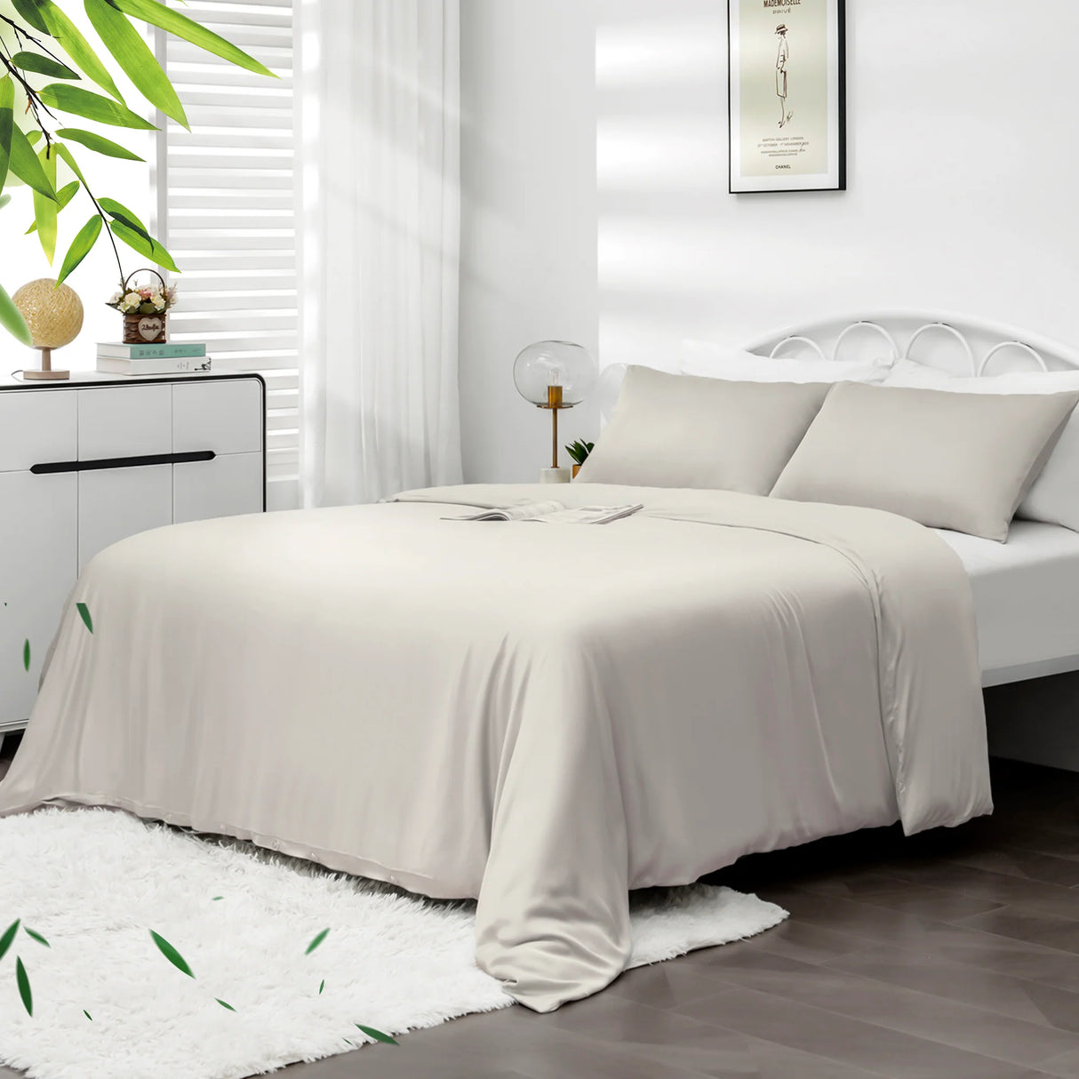 Luxiore Soft 100% Bamboo Eco Quilt Cover Set | Breathable Silky Pure Bamboo Duvet Set