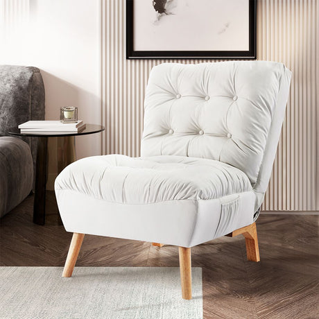 Upton Plush Premium Recliner Chair | Wood and Upholstered Adjustable Accent Chair