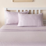 Luxiore 1800TC Super Soft Silky Brushed Microfibre Sheet Set | Luxury Pin Stripe Microfibre Sheets
