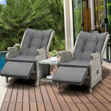 Positano Lux Rattan Wicker Outdoor Lounger Set | Weather Resistant Garden Patio Furniture | Adjustable Cushioned Lounger Sets