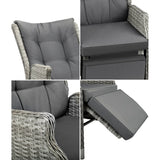Positano Lux Rattan Wicker Outdoor Lounger Set | Weather Resistant Garden Patio Furniture | Adjustable Cushioned Lounger Sets