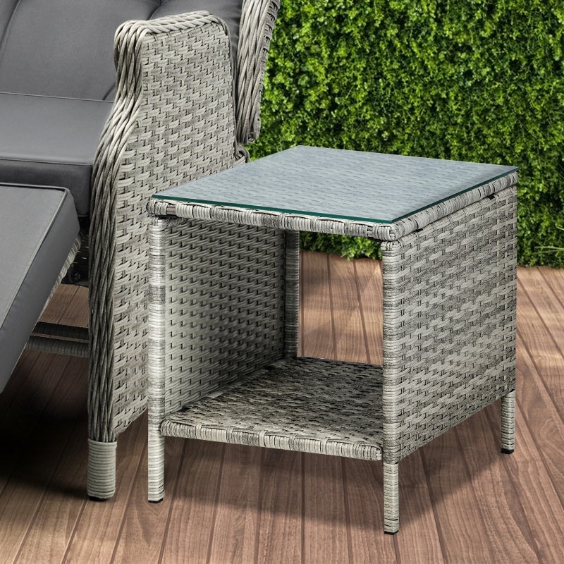 Lux Rattan Table Positano Lux Rattan Wicker Outdoor Lounger Set | Weather Resistant Gar ...