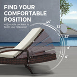 Amore Aquos Outdoor Cushioned Wicker Pool Loungers | Modern Adjustable Rattan Quality Day Bed Sun Loungers