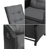 Amalfi Lux Rattan Wicker Outdoor Lounger Set | Weather Resistant Garden Patio Furniture | Adjustable Cushioned Lounger Sets