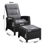 Amalfi Lux Rattan Wicker Outdoor Lounger Set | Weather Resistant Garden Patio Furniture | Adjustable Cushioned Lounger Sets