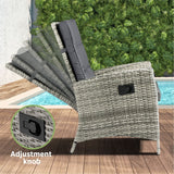 Amalfi Lux Rattan Wicker Outdoor Lounger Set | Weather Resistant Garden Patio Furniture | Adjustable Cushioned Lounger Sets