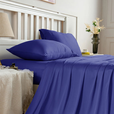 Luxiore Soft 100% Bamboo Eco Friendly Sheet Set | Breathable Silky Pure Bamboo Sheet Set