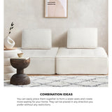 Natuzzo Verstaile Modular Sofa Lounge Set | Adjustable Armless Boucle Fabric Sofa | PU Leather Modular Lounge