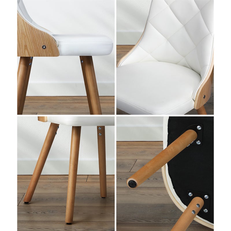 Bianco Nuvo Extendable Dining Table and Chairs Set | Wood and White Modern Kitchen Table and Chairs Package