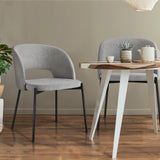 Set of Two Teddy Millie Boucle Fabric Dining Chairs | Premium Boucle or Fabric Dining Chair Set