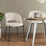 Set of Two Teddy Millie Boucle Fabric Dining Chairs | Premium Boucle or Fabric Dining Chair Set