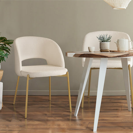 Set of Two Teddy Millie Boucle Fabric Dining Chairs | Premium Boucle or Fabric Dining Chair Set