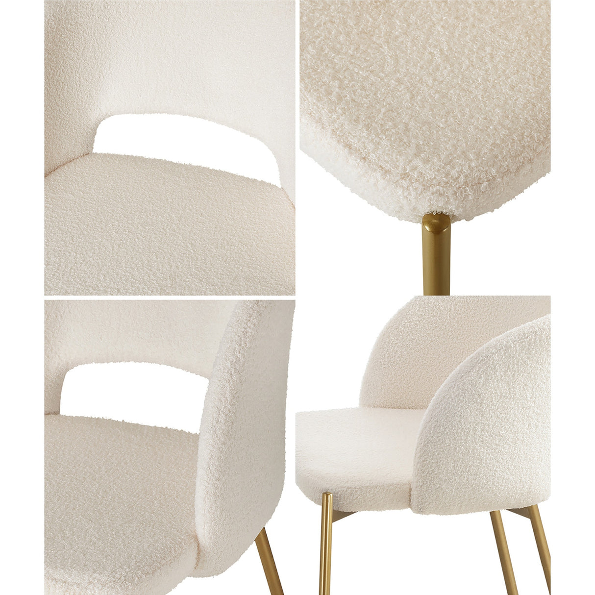 Set of Two Teddy Millie Boucle Fabric Dining Chairs | Premium Boucle or Fabric Dining Chair Set