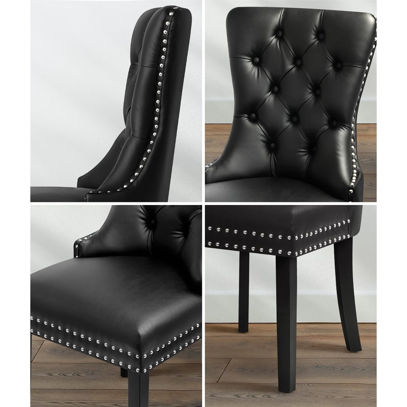 Set of Two Amelia Velet Soft Tufted Dining Chairs | Premium Plush Dining Chairs