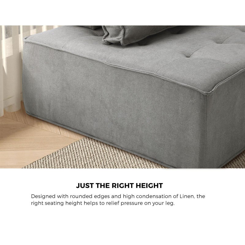 Natuzzo Verstaile Modular Sofa Lounge Set | Adjustable Armless Boucle Fabric Sofa | PU Leather Modular Lounge