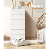 Santori Blanco Modern Chest Of Drawers Storage Cabinet | Elegant White Wooden Tallboy