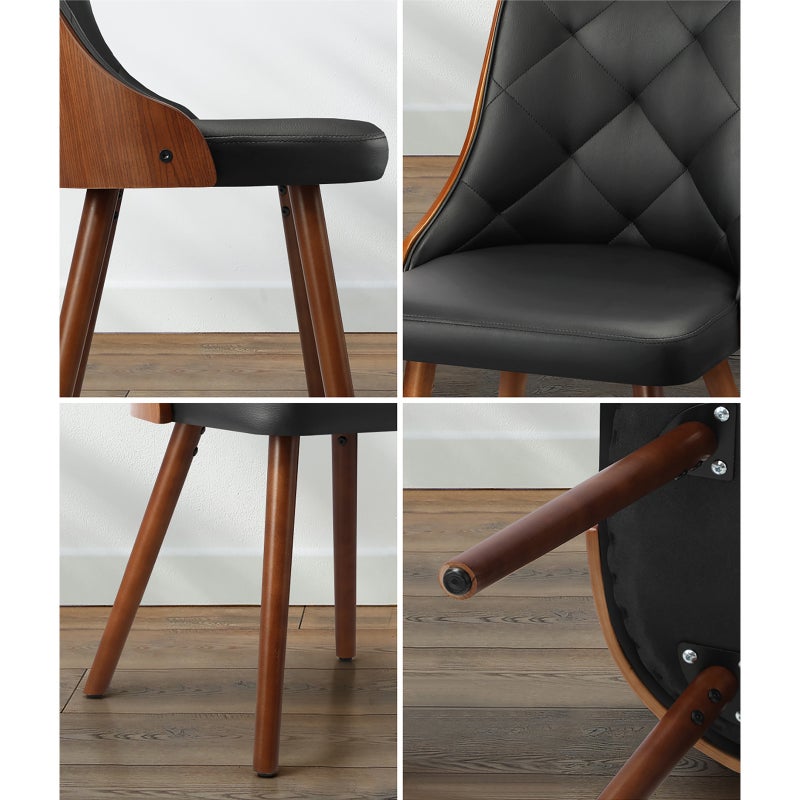 Set of 2 Gianni Deluxe Padded Dining Room Chairs | Wooden Back Padded Modern Dining Chairs