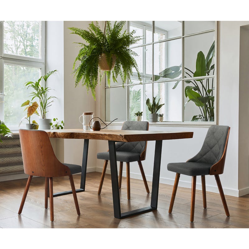 Set of 2 Gianni Deluxe Padded Dining Room Chairs | Wooden Back Padded Modern Dining Chairs