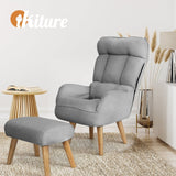 Lana Fabric Lounge Chair And Ottoman Stool | Swivel Seat Recline Extra Soft Armchair and Ottoman Set