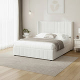 Allure Royale Boucle Fabric Gas Lift Storage Bed | Two In One Bed and Storage Combo Bed Frame in Boucle